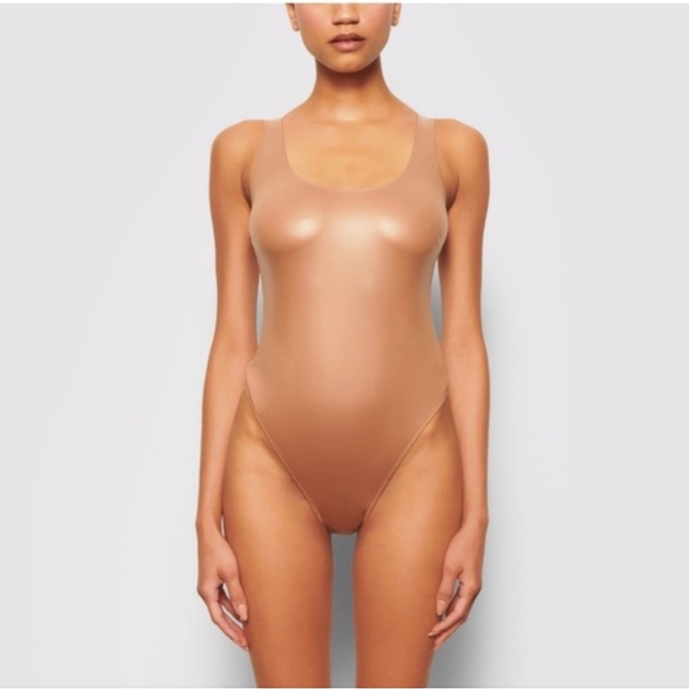 NWT SKIMS Wet Jersey Tank Bodysuit